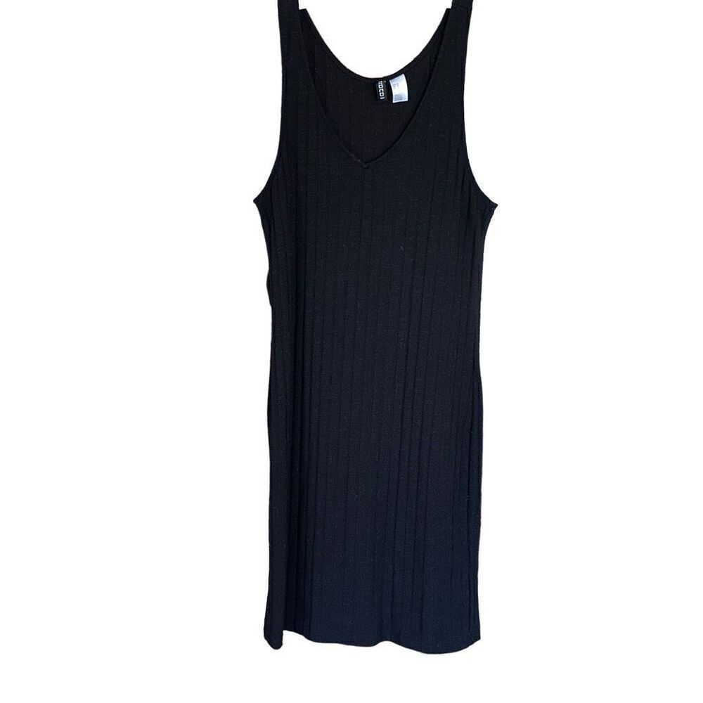 H&M Divided Black Rib Knit Bodycon Dress | 10